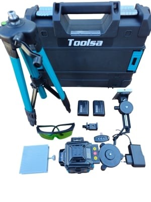 Laser level Toolsa - 4D + tripod up to 100cm