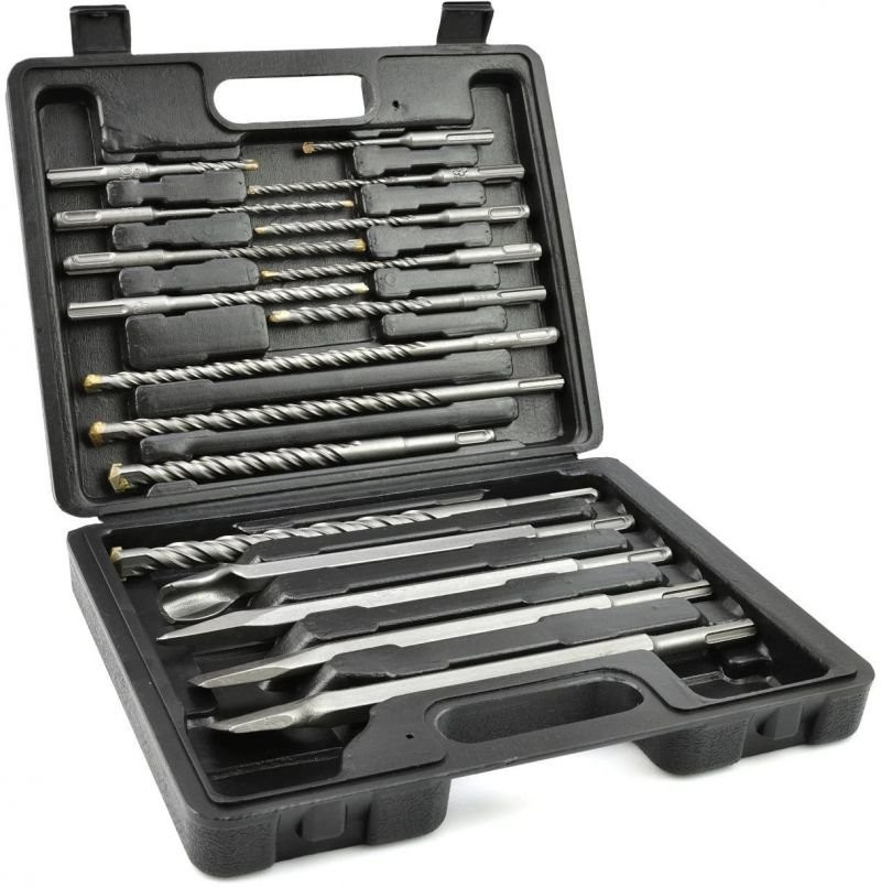Chisel drill set GEKO G40035, SDS Plus, 17 pcs