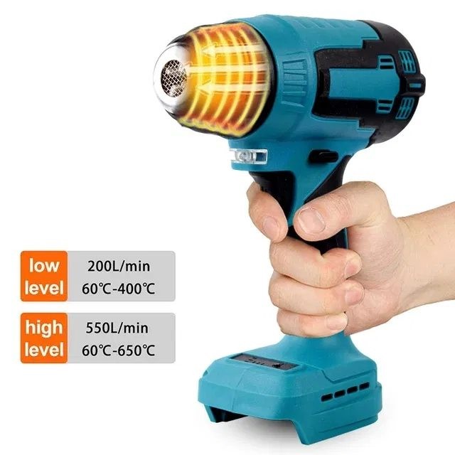 Cordless hot air gun + 2 batteries and charger